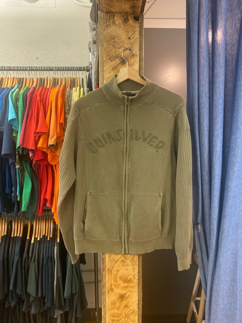 Vintage Quiksilver Olive Green Zip-Up